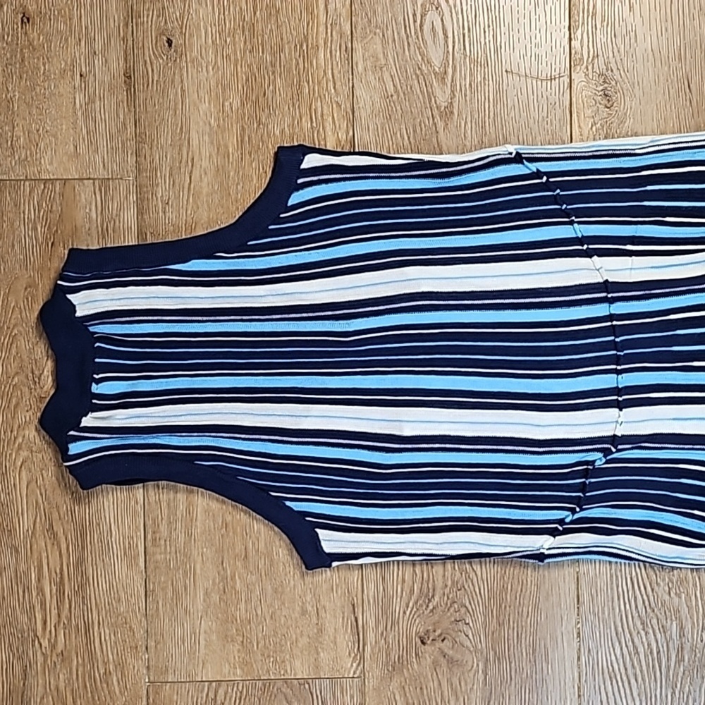 Maeve Navy and Light Blue Striped Maxi Dress - Picture 5 of 16